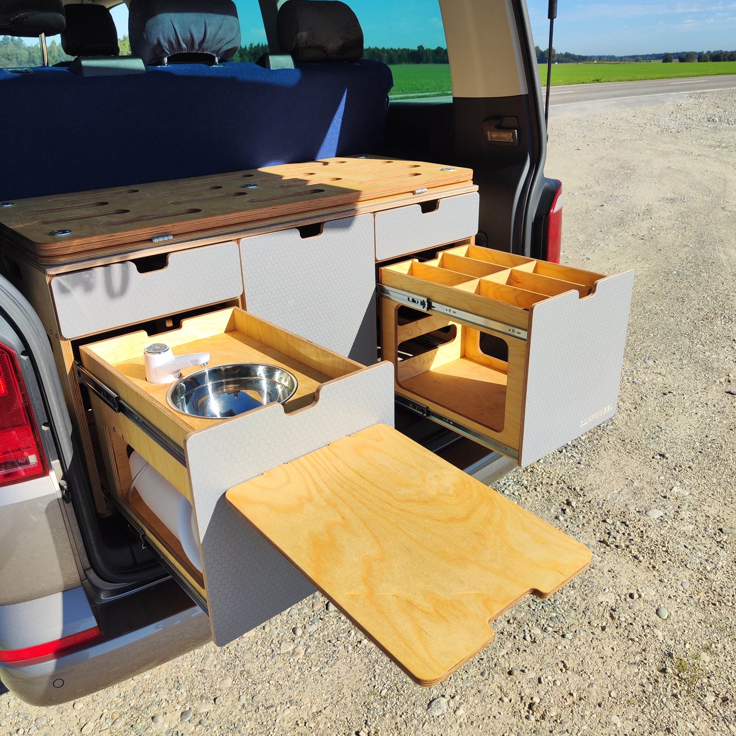 Campingmodul CampWheel Camper Box 3.1 (Grau) für VW T4, T5, T6, T6.1, Caravelle