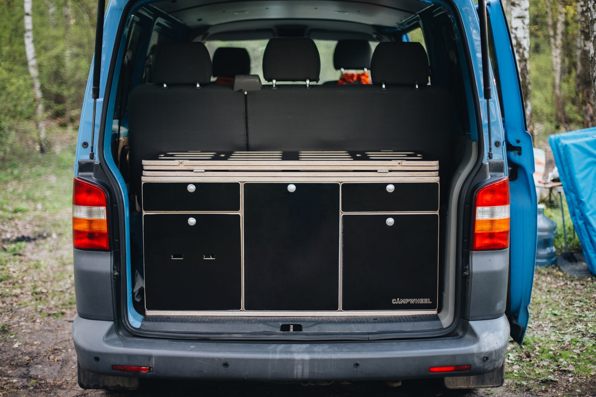 vw t4 ausbau camping Campingmodul CampWheel Camper Box 3.0 (Braun) für VW T4, T5, T6, T6.1, – CAMPWHEEL
