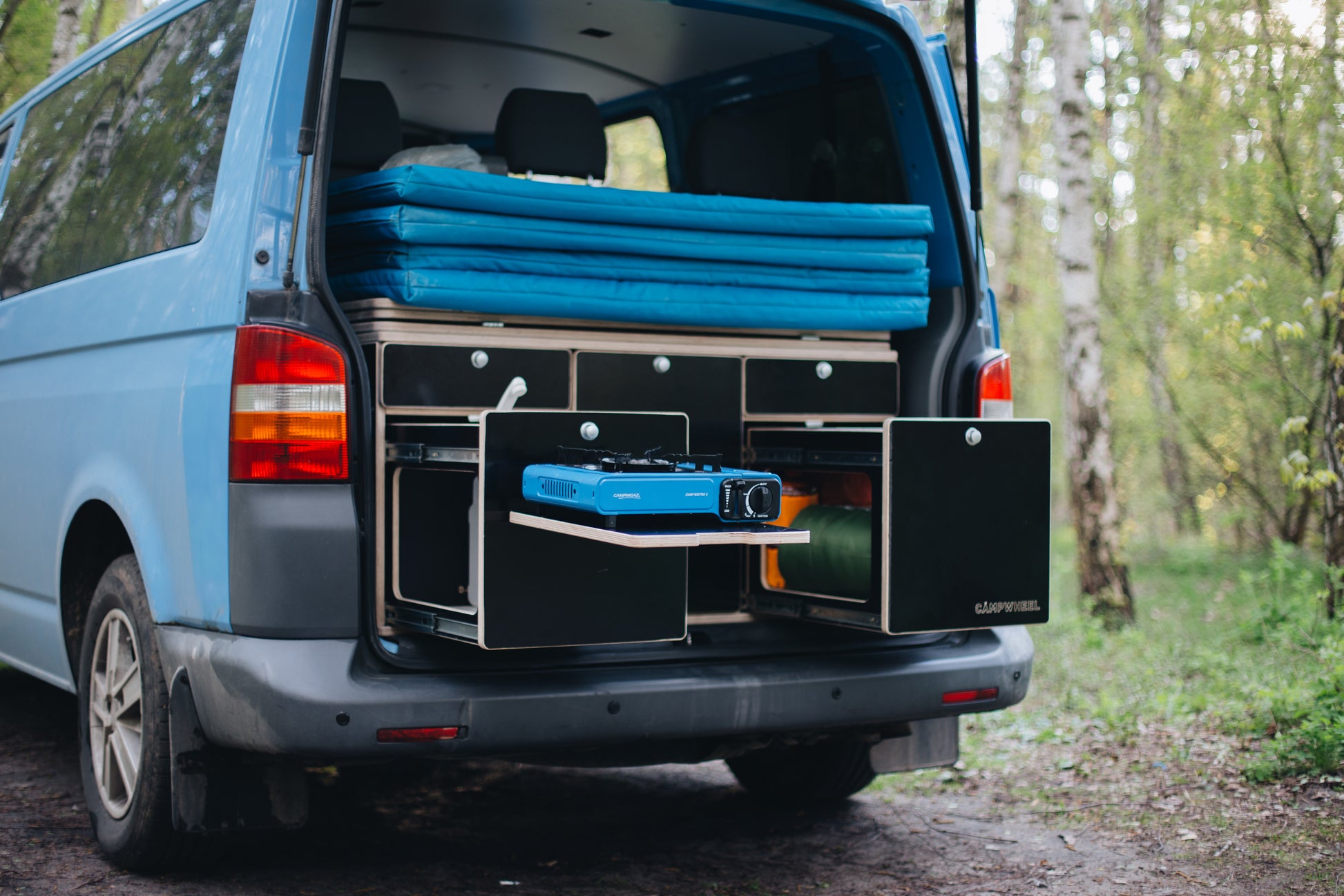 vw t4 zubehör camping Campingmodul CampWheel Camper Box 3.0 (Braun) für VW T4, T5, T6, T6.1, – CAMPWHEEL