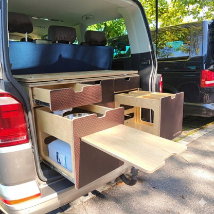 Campingmodul Camper Box 3.1 (braun/natur) für VW T4, T5, T6, T6.1
