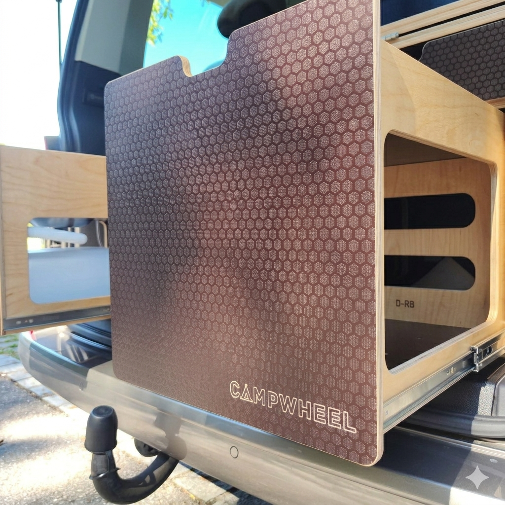 Campingmodul Camper Box 3.1 (braun/natur) für VW T4, T5, T6, T6.1