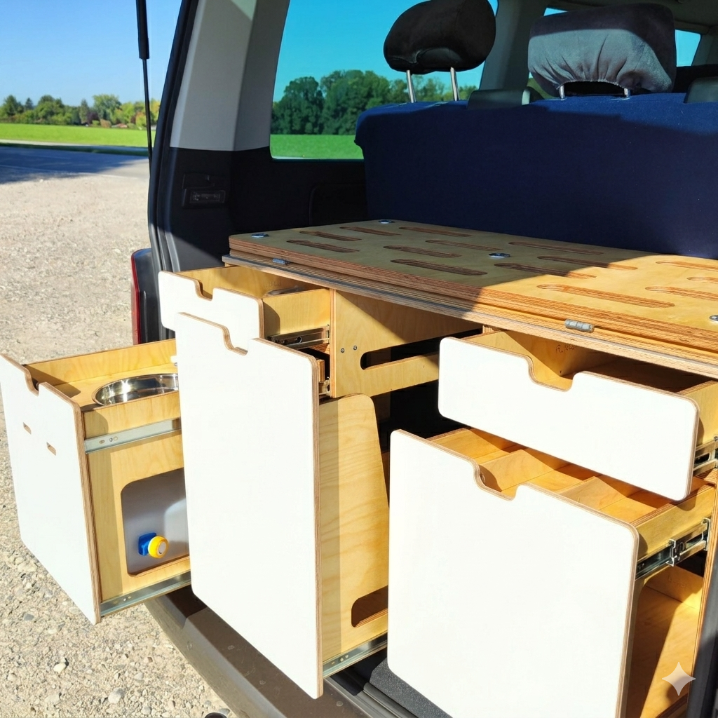 Campingmodul  Сamper Box 3.1 (Weiß) für VW T4, T5, T6, T6.1, Caravelle