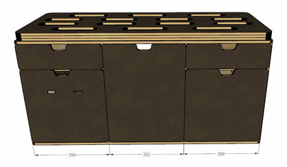 Campingmodul CampWheel Camper Box 3.0 (Braun) für VW T4, T5, T6, T6.1, Caravelle